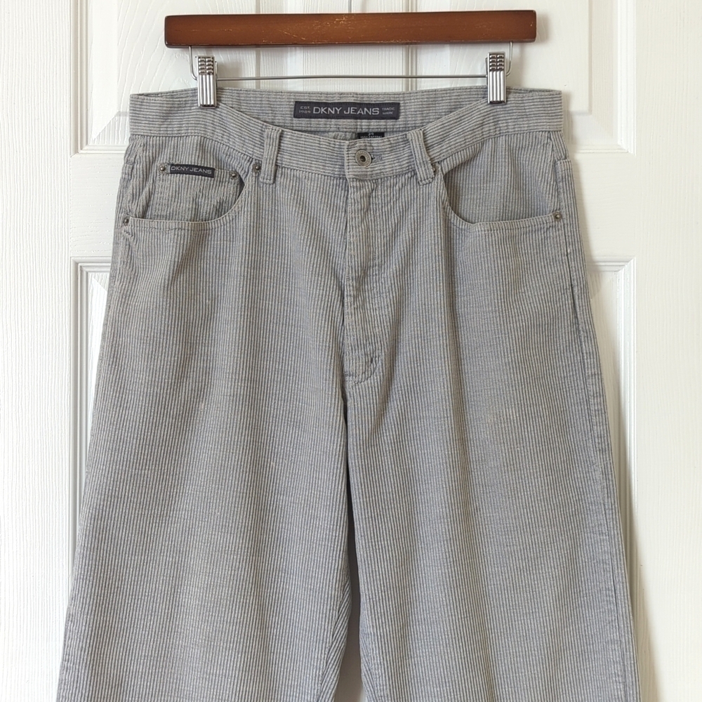 DKNY Jeans Y2K Vintage Classic Corduroy Relaxed Fit Straight Leg Pants Gray 34 - Picture 2 of 14